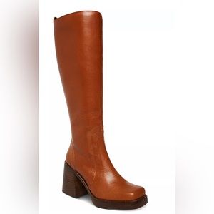 Steve Madden ANDIEE Boots Cognac STACKED WOODEN PLATFORM